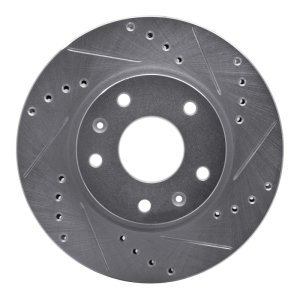 Land Rover Freelander Brake Rotor (1) - Front Right - R1 Concepts - Drilled & Slotted - Silver - `02-`05